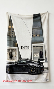 Dior Store & Porsche Flannel Throw Blanket D146